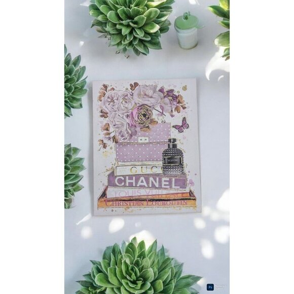 Design District Purple Purse Books Luxury Inspired Wall Art (New) - Picture 1 of 1
